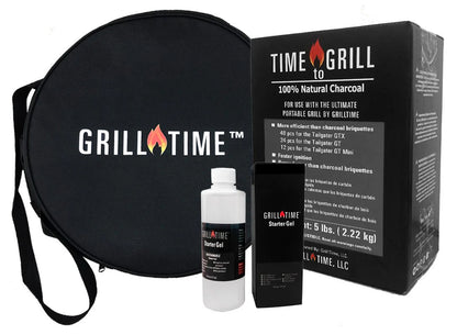Grill Time Tailgater GTX Portable Charcoal Grill with Glass Hood Perfect for Camping Accessories - Outdoor Solar Outlet
