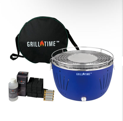 Grill Time Tailgater GTX Portable Charcoal Grill with Glass Hood Perfect for Camping Accessories - Outdoor Solar Outlet