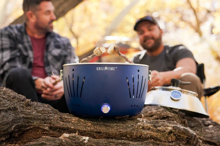 Grill Time Tailgater GTX Portable Charcoal Grill with Glass Hood Perfect for Camping Accessories - Outdoor Solar Outlet