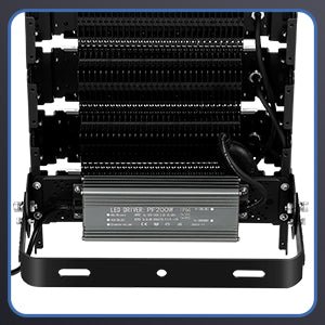 LED Stadium Flood Lights Hard Wire 300W Equivalent 48000LM Super Bright LED Arena Lights 85-305V IP66 Waterproof 6500K - Outdoor Solar Outlet