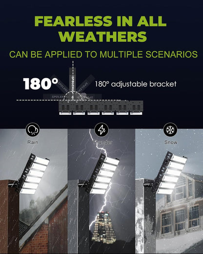 LED Stadium Flood Lights Hard Wire 300W Equivalent 48000LM Super Bright LED Arena Lights 85-305V IP66 Waterproof 6500K - Outdoor Solar Outlet