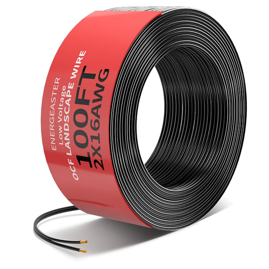 Low Voltage Landscape Lighting Copper Wire, 2 Conductor Wire,Low Voltage 12/14/16 AWG Copper Extension Cord for Speaker Wire 12V/24V DC(100FT) - Outdoor Solar Outlet