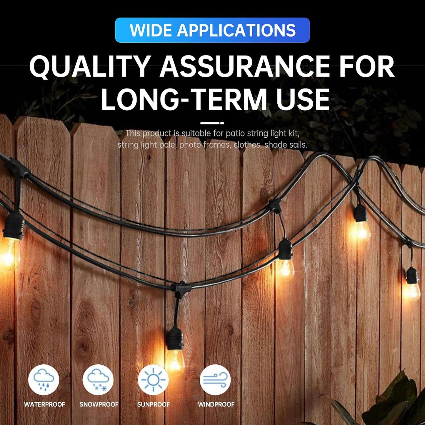 LumenX 165FT Outdoor String Light Hanging Kit – 304 Stainless Steel Guide Wire with Turnbuckles, Cable Clamps, Carabiners and Installation Tools - Outdoor Solar Outlet