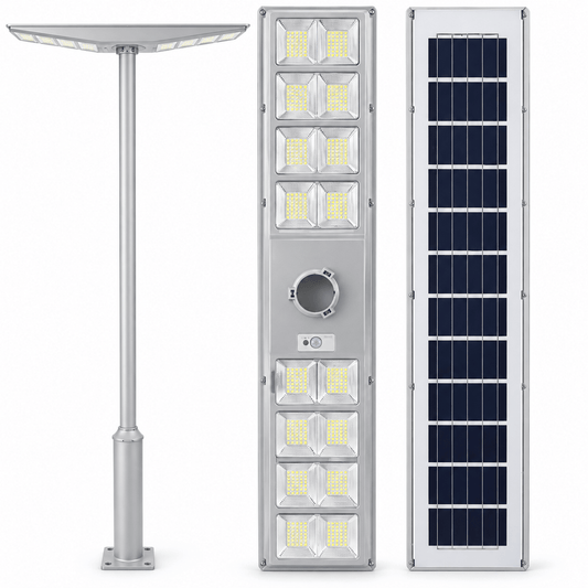 LumenX 9000W Double-Sided Solar Street Light – 560 LED, Motion Sensor, Dusk-to-Dawn, IP65 - Outdoor Solar Outlet