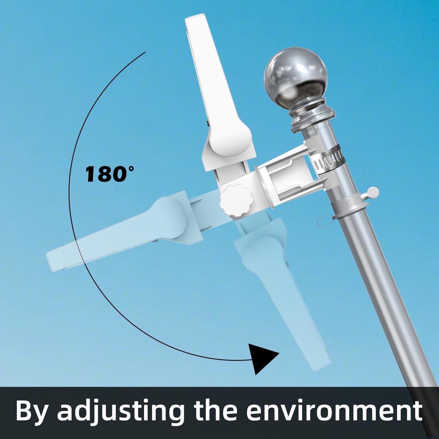 LumenX Flag Pole Light Solar Powered 3 Mode Metal Clamps Fits 5ft 6ft Wall-Mounted Flag Poles Top Mount - Outdoor Solar Outlet