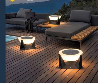 LumenX Large 15 Inch Solar Lantern, 3000K Outdoor Floor Lamp, Outdoor Lights Waterproof, Dusk to Dawn Round Garden Floor Lanterns - Outdoor Solar Outlet