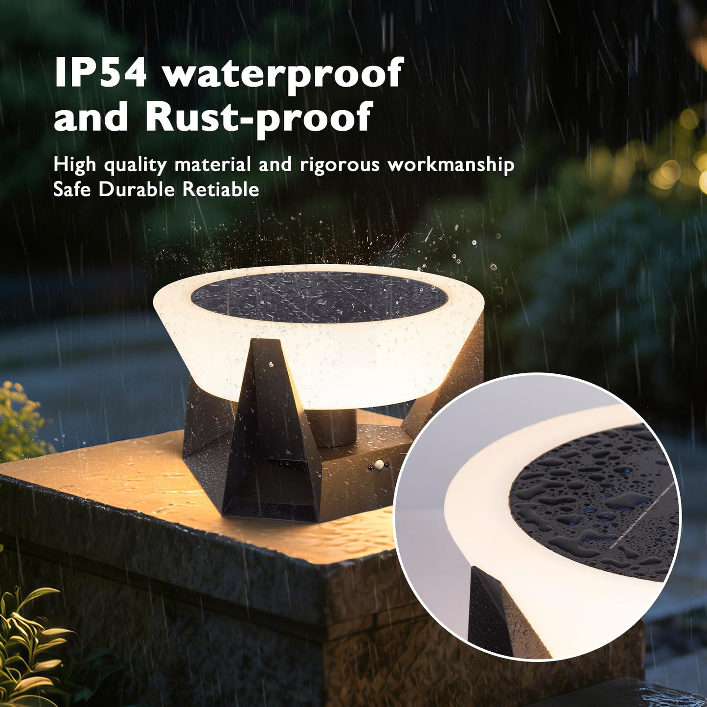 LumenX Large 15 Inch Solar Lantern, 3000K Outdoor Floor Lamp, Outdoor Lights Waterproof, Dusk to Dawn Round Garden Floor Lanterns - Outdoor Solar Outlet