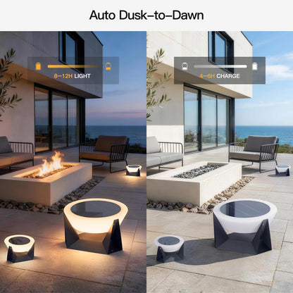 LumenX Large 15 Inch Solar Lantern, 3000K Outdoor Floor Lamp, Outdoor Lights Waterproof, Dusk to Dawn Round Garden Floor Lanterns - Outdoor Solar Outlet