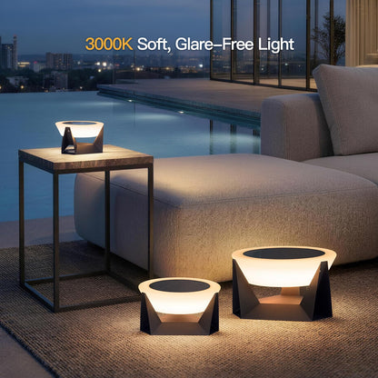 LumenX Large 15 Inch Solar Lantern, 3000K Outdoor Floor Lamp, Outdoor Lights Waterproof, Dusk to Dawn Round Garden Floor Lanterns - Outdoor Solar Outlet