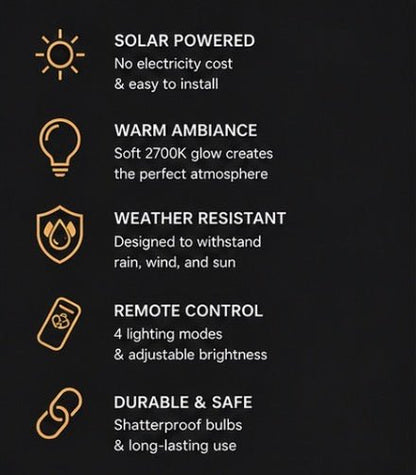 LumenX Pro Solar Spiral Sting Light -Super Bright 48 Ft, 15 Bulbs Waterproof LED Outdoor String Lights 4W Vintage Spiral Edison Bulbs - 48 Ft Commercial Grade Patio Lights - Outdoor Solar Outlet