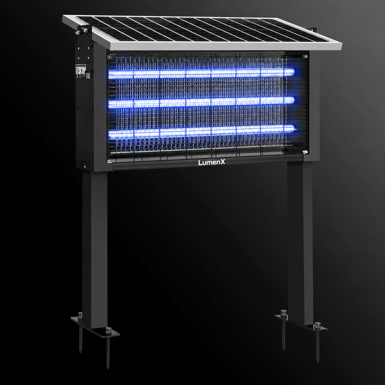 LumenX Pro Triple-Tube Solar Bug Zapper – Up to 8,000 Sq. Ft. Coverage, USB Rechargeable & Dusk-to-Dawn Auto On/Off