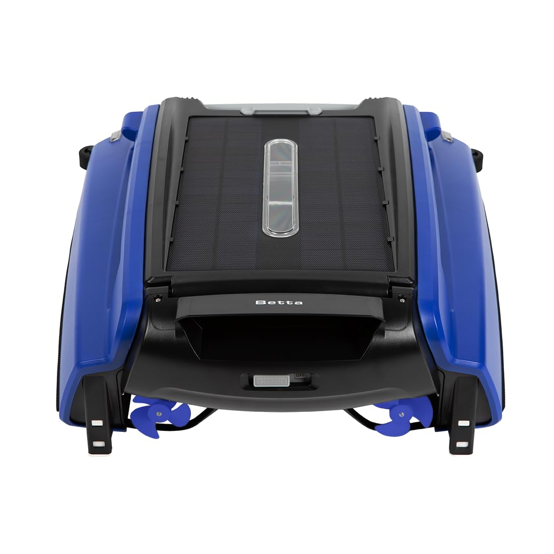 LumenX SE Solar Powered Automatic Robotic Pool Surface Skimmer Cleaner with 24/7 Continuous Cleaning Battery Power and Re-Engineered Twin Salt Chlorine Tolerant Motors - Outdoor Solar Outlet