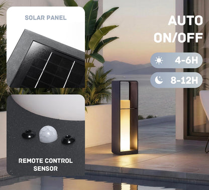 LumenX Smart Aluminum Floor Lamp Dimmable, Cordless Dusk to Dawn Solar Lanterns Outdoor, Large Led Corner Floor Lamps with Remote Control - Outdoor Solar Outlet
