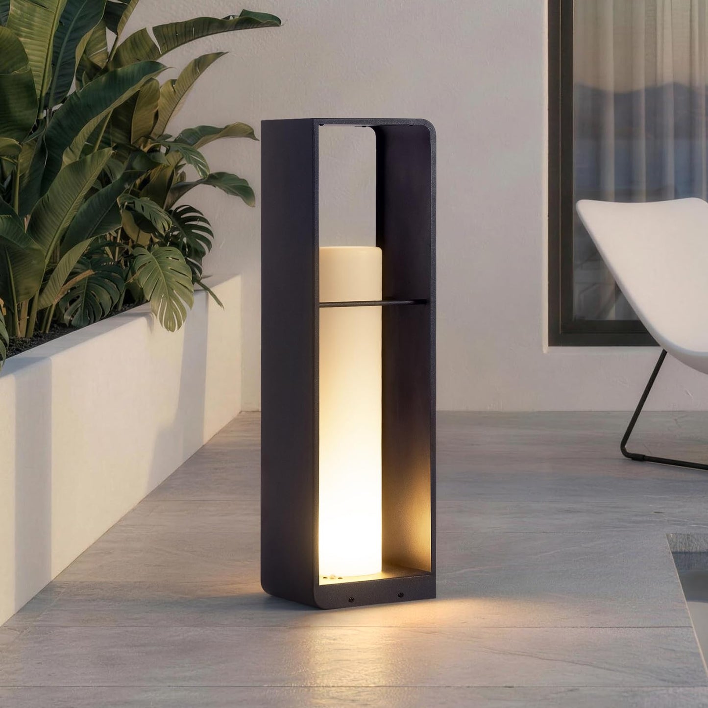 LumenX Smart Aluminum Floor Lamp Dimmable, Cordless Dusk to Dawn Solar Lanterns Outdoor, Large Led Corner Floor Lamps with Remote Control - Outdoor Solar Outlet