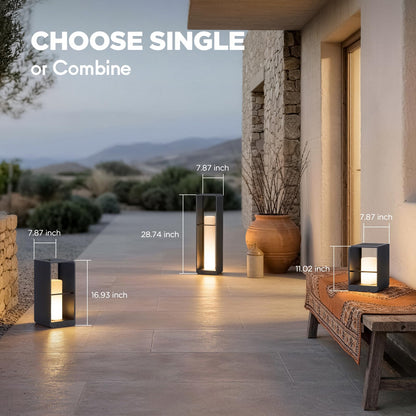 LumenX Smart Aluminum Floor Lamp Dimmable, Cordless Dusk to Dawn Solar Lanterns Outdoor, Large Led Corner Floor Lamps with Remote Control - Outdoor Solar Outlet