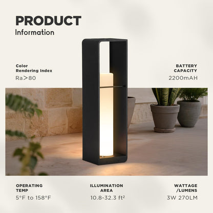 LumenX Smart Aluminum Floor Lamp Dimmable, Cordless Dusk to Dawn Solar Lanterns Outdoor, Large Led Corner Floor Lamps with Remote Control - Outdoor Solar Outlet