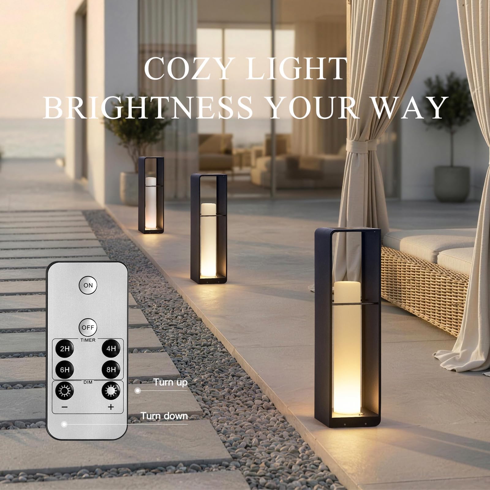 LumenX Smart Aluminum Floor Lamp Dimmable, Cordless Dusk to Dawn Solar Lanterns Outdoor, Large Led Corner Floor Lamps with Remote Control - Outdoor Solar Outlet