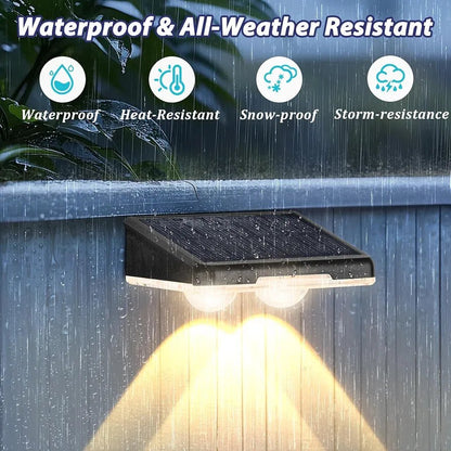 LumenX Solar Fence Lights – 3-Color Temperature, 80 Lumen IP65 Waterproof, Black 8-Pack - Outdoor Solar Outlet