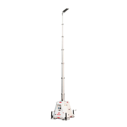 LumenX Twinko - Heavy Duty Mobile Solar Light Tower+2 11000W Fixture - Outdoor Solar Outlet