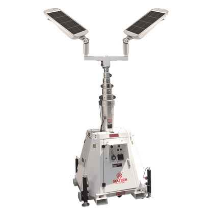 LumenX Twinko - Heavy Duty Mobile Solar Light Tower+2 11000W Fixture - Outdoor Solar Outlet