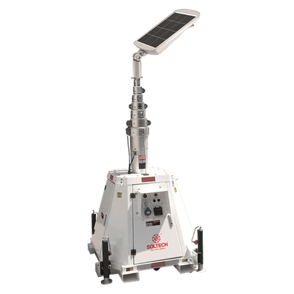 LumenX Twinko - Heavy Duty Mobile Solar Light Tower+2 11000W Fixture - Outdoor Solar Outlet