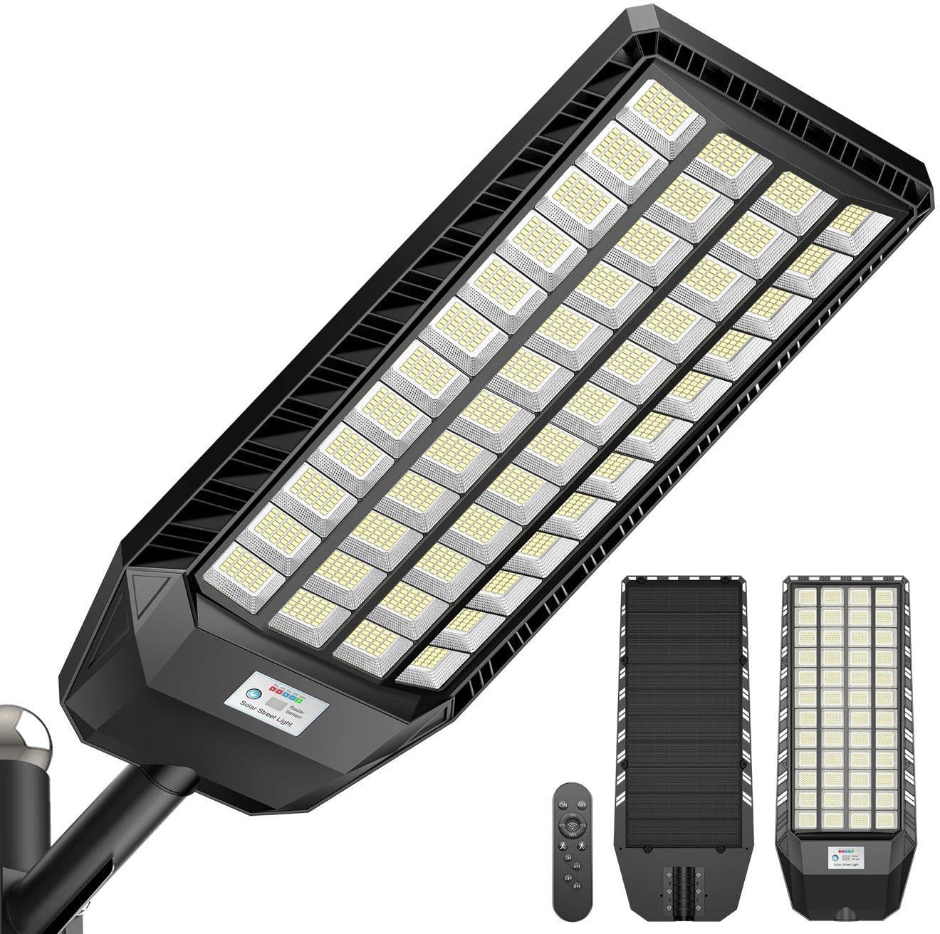 LumenX Upgraded 15,000W Commercial Solar Street Light – 270° Wide Coverage, Motion Sensor, Remote Control, IP67