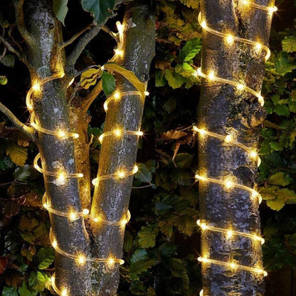 New Upgraded Solar Strip Lights 200 LED 16ft 19 Modes Solar Powered & USB Rechargeable String Lights Outdoor Waterproof with Remote Timer Dimmable for Pool Yard Party Wedding Christmas - Outdoor Solar Outlet