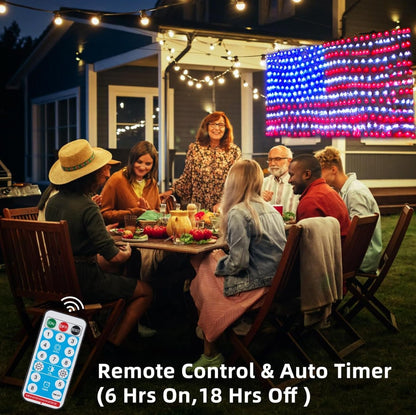 Oversize American Flag Solar Lights 420 Super Bright LEDs 2-in-1 Solar Powered and Plug in Flag Light - Outdoor Solar Outlet