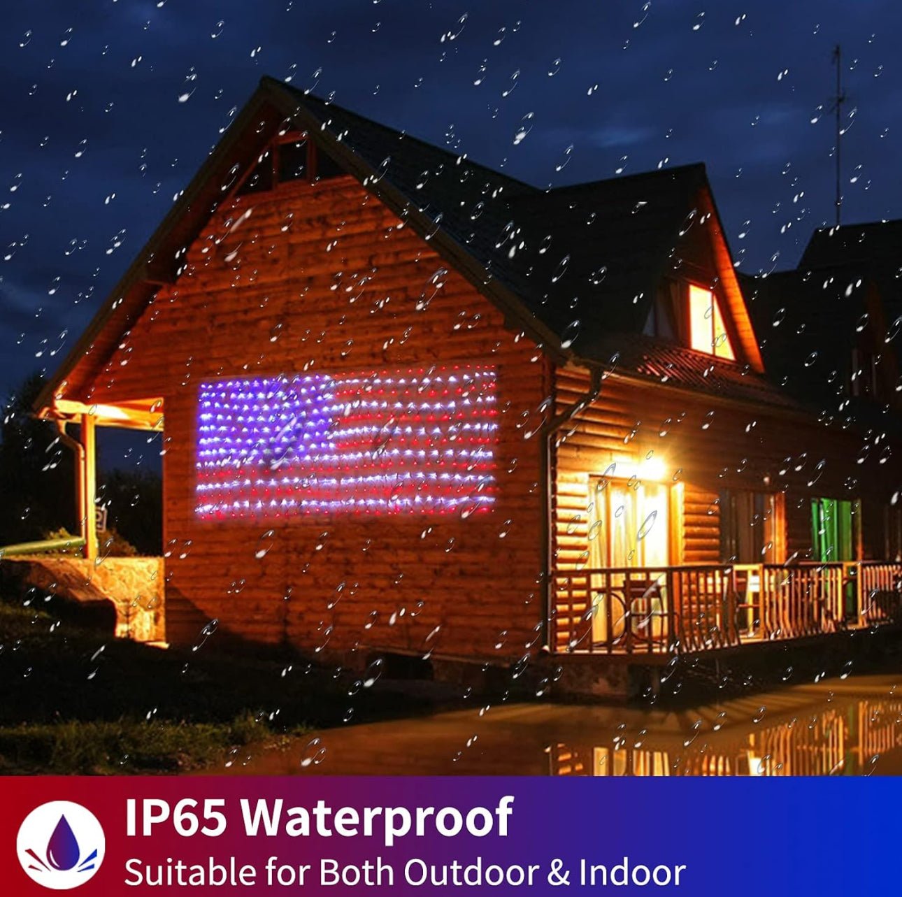 Oversize American Flag Solar Lights 420 Super Bright LEDs 2-in-1 Solar Powered and Plug in Flag Light - Outdoor Solar Outlet