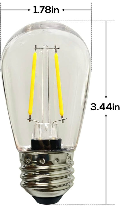 Replacement Bulb PRO LED Energy Efficient 2 Watt Warm White 2500K Dimmable Bulb - 12 Pack - E26 Base - Outdoor Solar Outlet