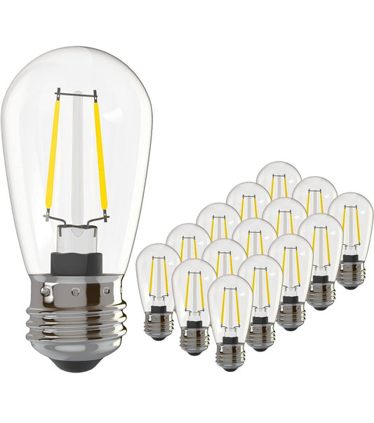 Replacement Bulb PRO LED Energy Efficient 2 Watt Warm White 2500K Dimmable Bulb - 12 Pack - E26 Base - Outdoor Solar Outlet