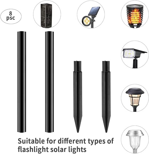 Replacement Stakes for Solar Lights Stainless Steel ( 4 Pack ) - Outdoor Solar Outlet