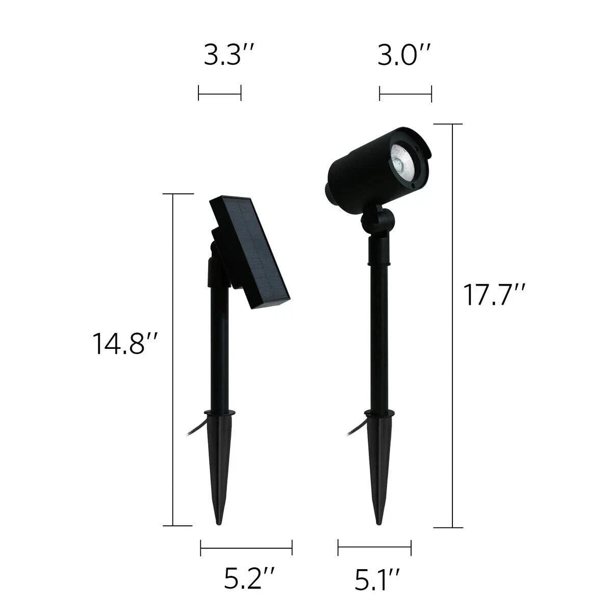 Tommy Bahama Solar LED Landscape Spotlights with Remote Solar Panels – 100 Lumens, 2-Pack