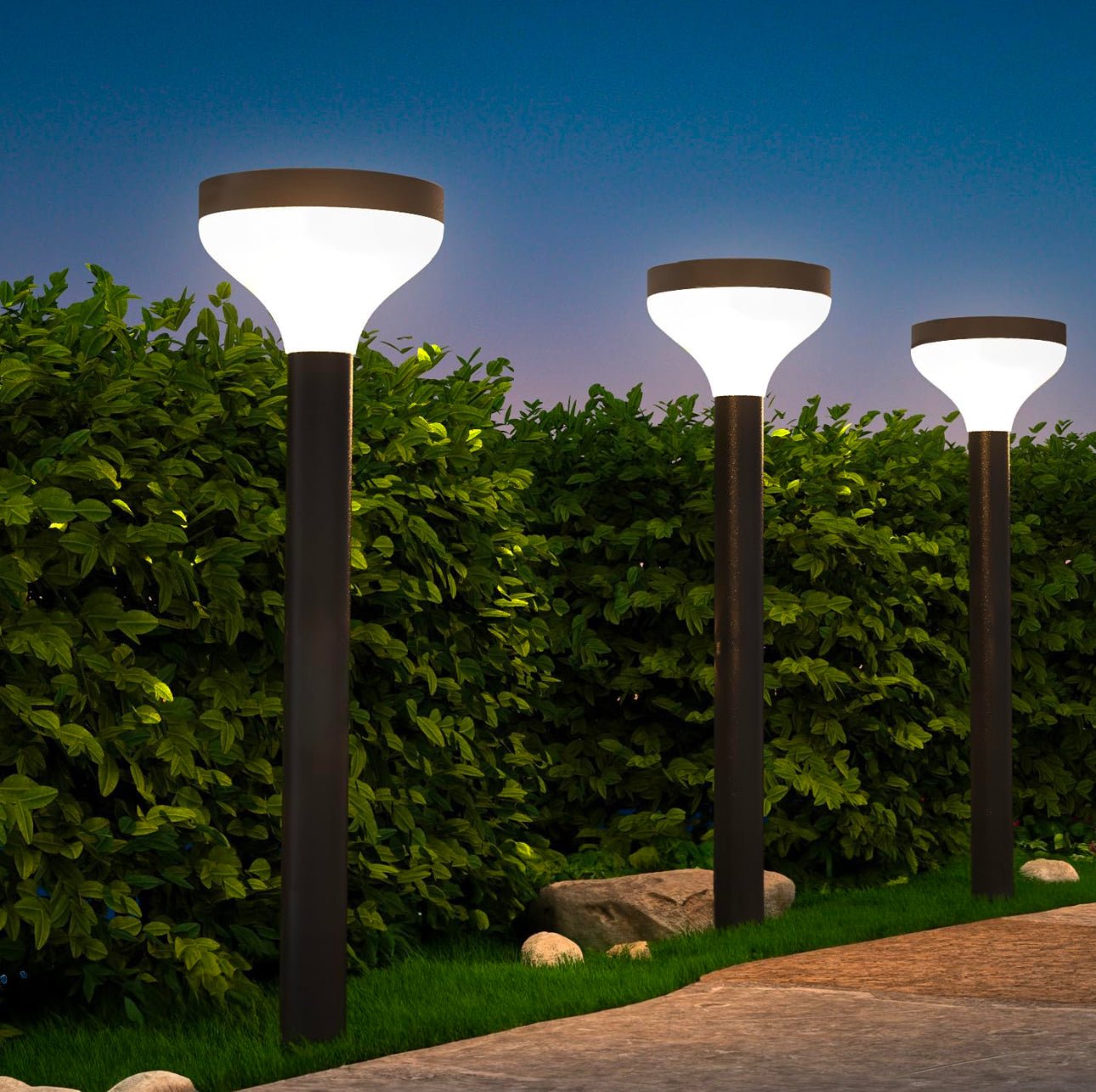 Siemens Vintage Bollard Solar Pathway Light 4 Watt 100 Lumen With Fluorescent Bulb 4 Pack - Outdoor Solar Outlet