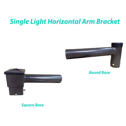 Single Spoke Arm Bracket Square/Round Base - Outdoor Solar Outlet