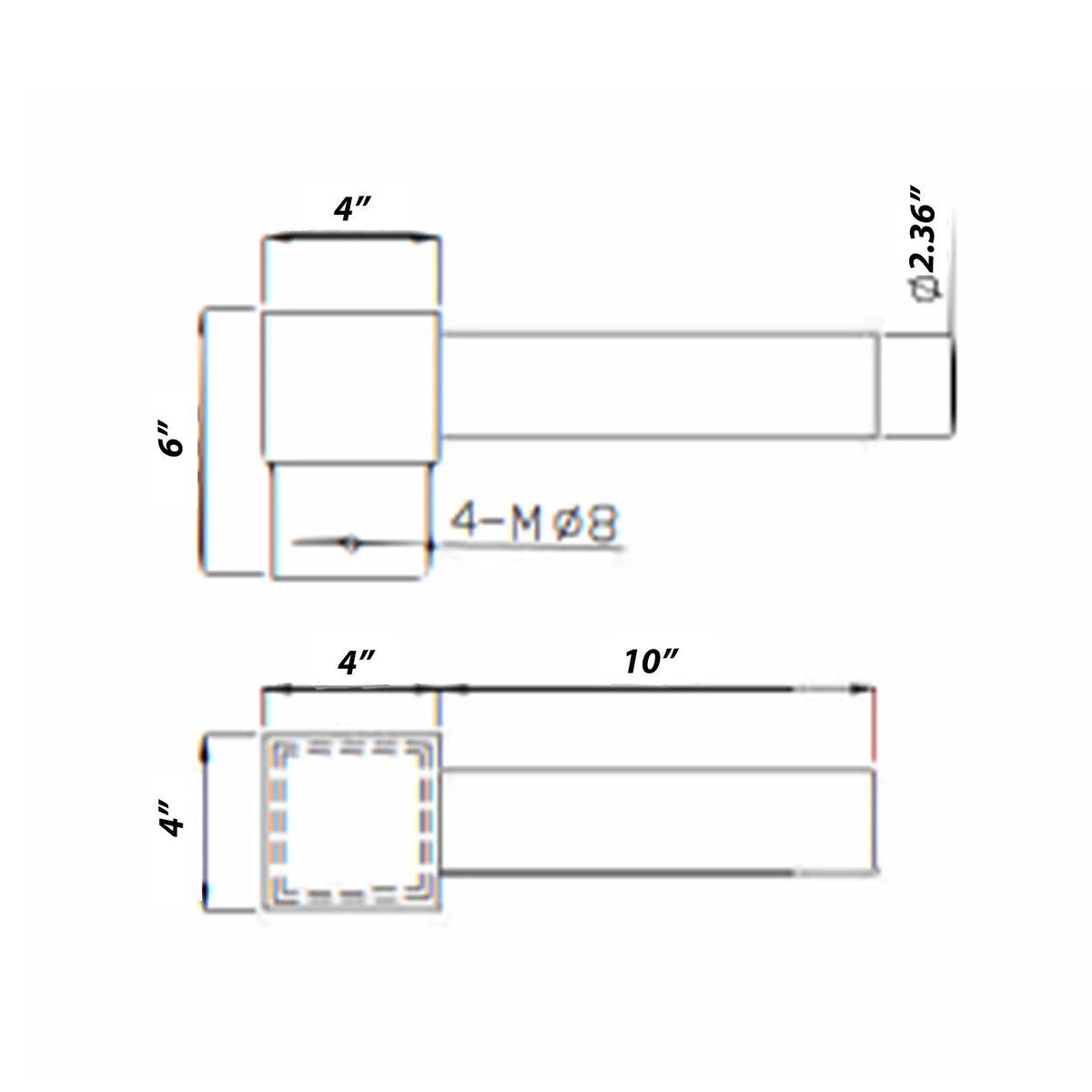 Single Spoke Arm Bracket Square/Round Base - Outdoor Solar Outlet