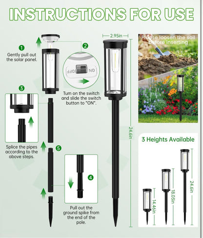SmartYard 15 Lumen Bright Solar Lights Outdoor Pathway Lights Waterproof IP65, Auto On/Off 4 Pack - Outdoor Solar Outlet