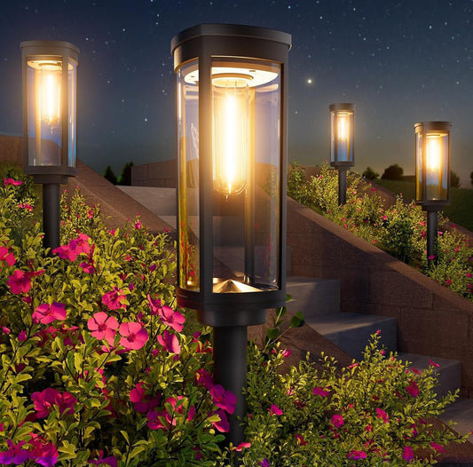 SmartYard 15 Lumen Bright Solar Lights Outdoor Pathway Lights Waterproof IP65, Auto On/Off 4 Pack - Outdoor Solar Outlet