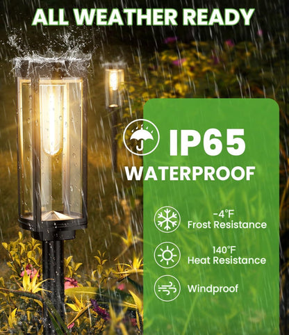 SmartYard 15 Lumen Bright Solar Lights Outdoor Pathway Lights Waterproof IP65, Auto On/Off 4 Pack - Outdoor Solar Outlet