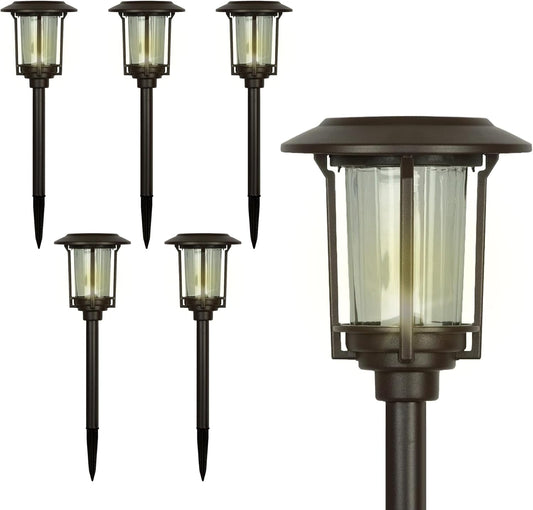SmartYard 15-Lumen Solar Pathway Lights, Aluminum And Glass 6 Pack - Outdoor Solar Outlet