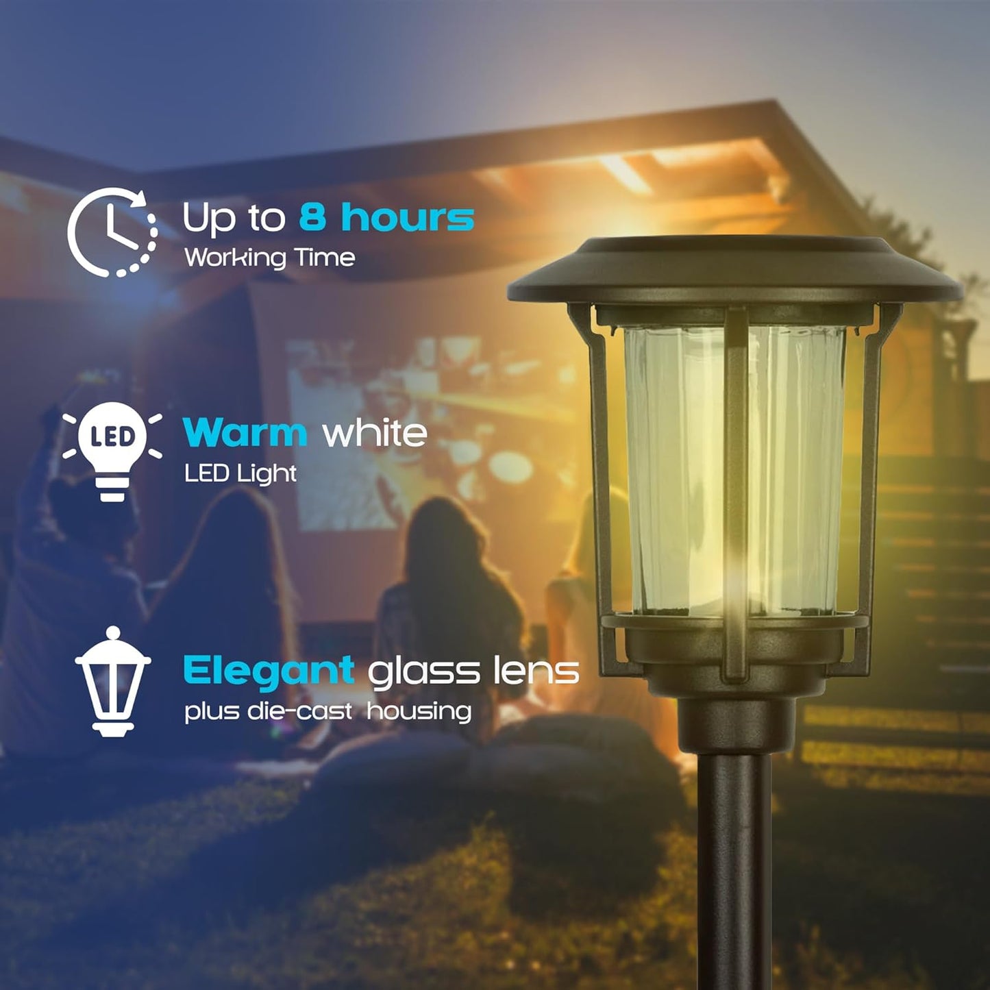 SmartYard 15-Lumen Solar Pathway Lights, Aluminum And Glass 6 Pack - Outdoor Solar Outlet