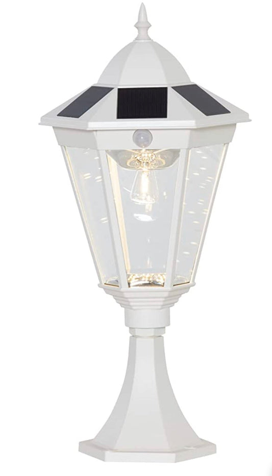 SmartYard 22" Solar Lamp Post Light, Outdoor Fixture with All Weather Aluminum, Motion Activated - Outdoor Solar Outlet