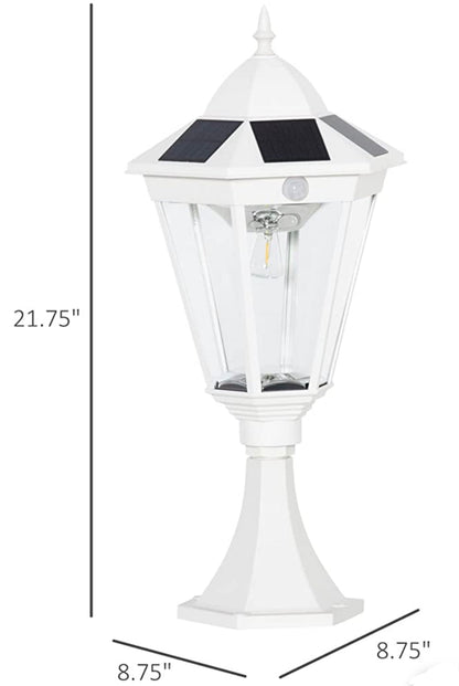SmartYard 22" Solar Lamp Post Light, Outdoor Fixture with All Weather Aluminum, Motion Activated - Outdoor Solar Outlet