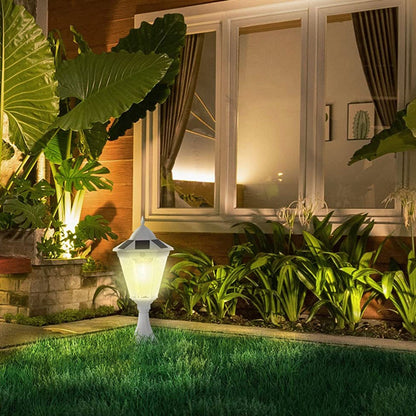 SmartYard 22" Solar Lamp Post Light, Outdoor Fixture with All Weather Aluminum, Motion Activated - Outdoor Solar Outlet