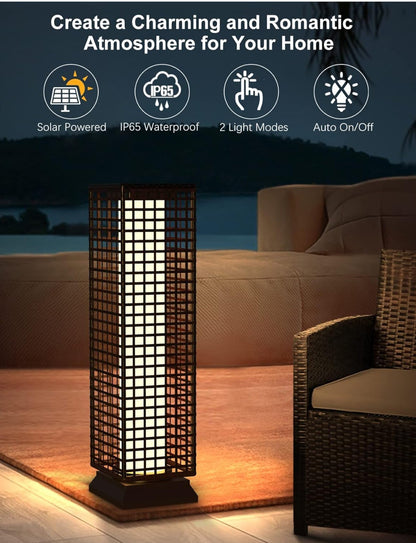 SmartYard 28’ Outdoor Solar Floor Lamp with 2 Lighting Modes - Outdoor Solar Outlet
