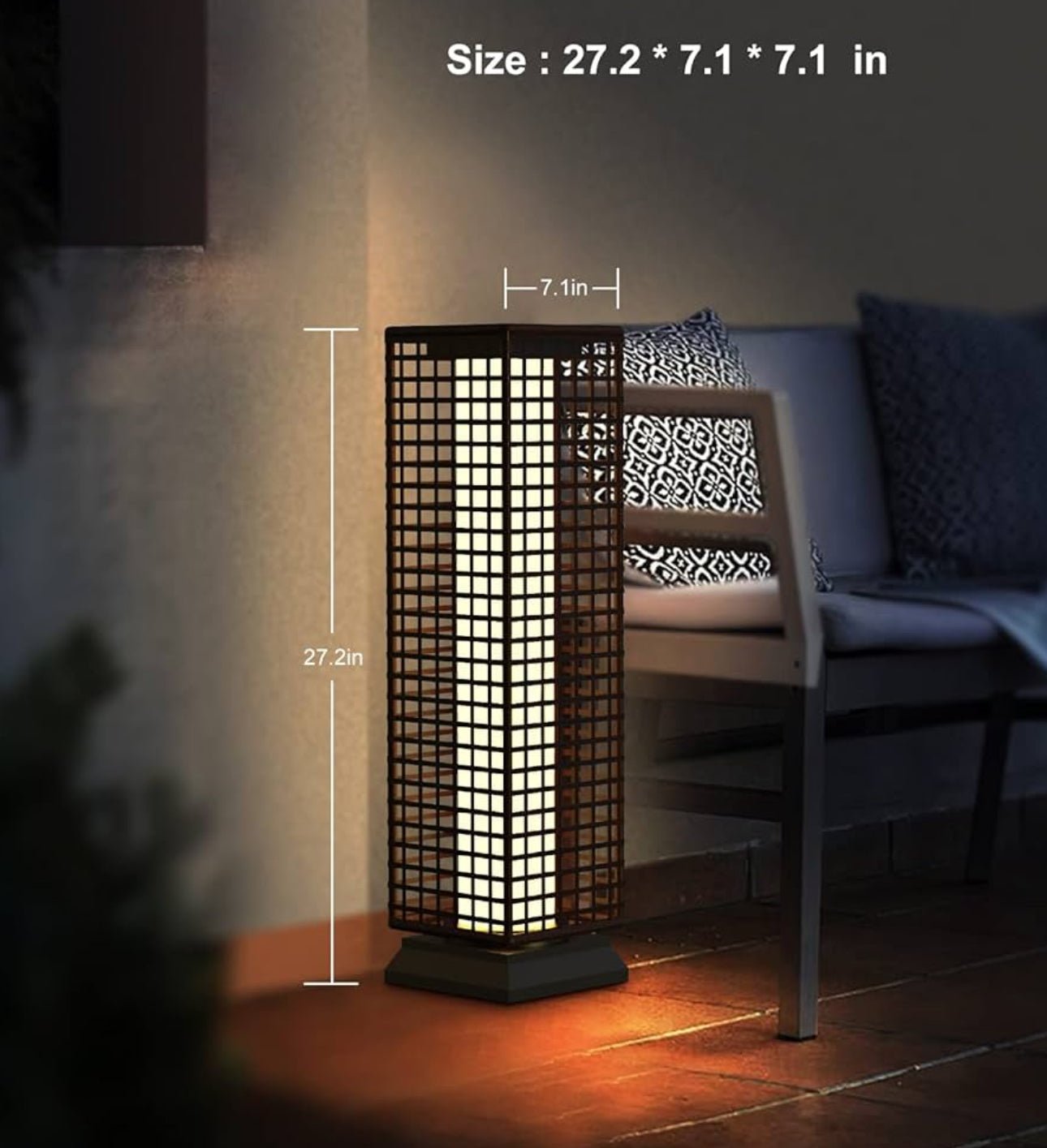 SmartYard 28’ Outdoor Solar Floor Lamp with 2 Lighting Modes - Outdoor Solar Outlet