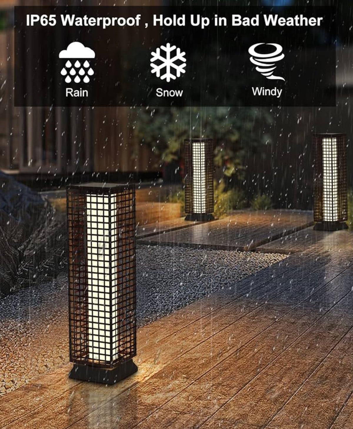 SmartYard 28’ Outdoor Solar Floor Lamp with 2 Lighting Modes - Outdoor Solar Outlet
