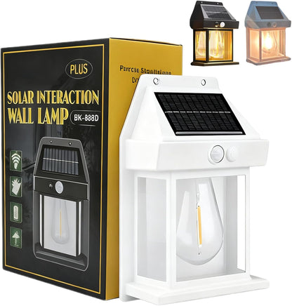 SmartYard 4 Pack Solar Sensor Motion Wall Lights Tungsten Lamps Exterior Porch Lanterns - Outdoor Solar Outlet
