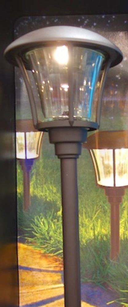 SmartYard 8 Pack LED Pathway Solar Lights, 15 Lumen, Model 10192 Oil Rubbed Bronze Aluminum and Glass - Outdoor Solar Outlet