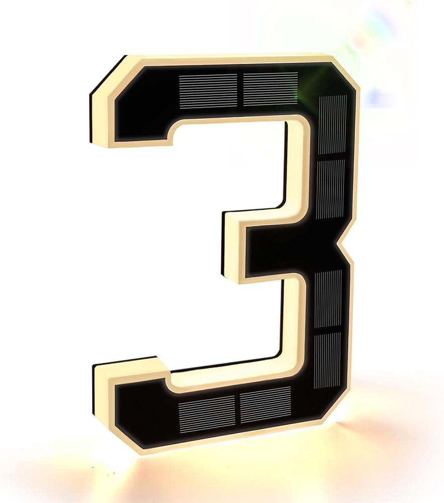 SmartYard 9 Inch Solar Lighted House Numbers for Outside, Light Up Waterproof LED Address Numbers Signs for Houses, Large Personalized Illuminated Exterior Modern House Numbers Light - Outdoor Solar Outlet